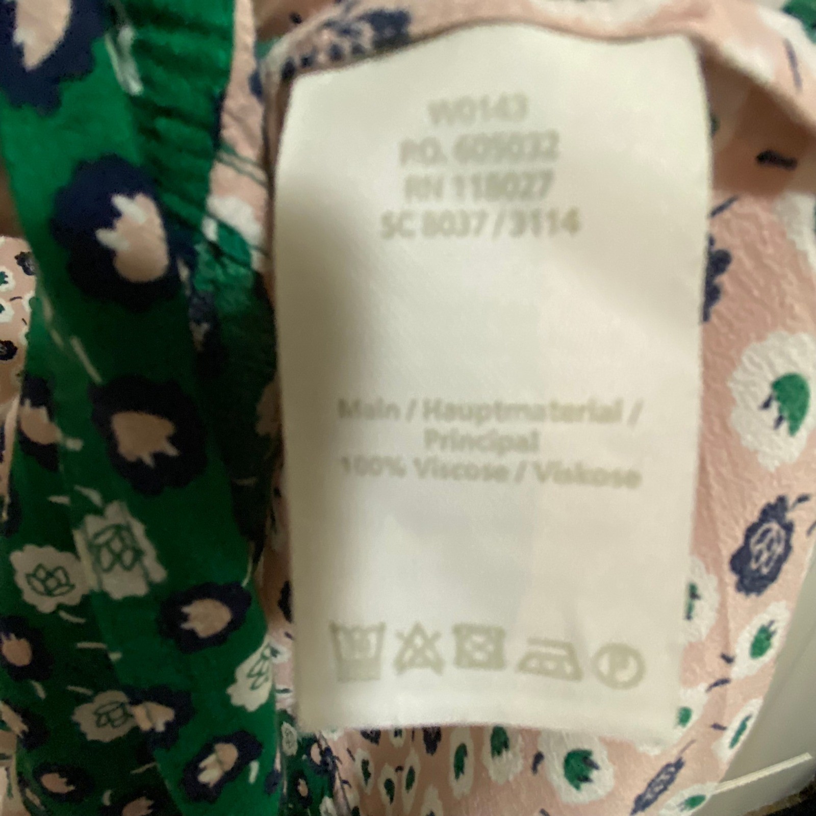 Boden Floral Dress Boho Cottagecore Womens 10 Green Pink Print 3/4 Sleeve V-Neck