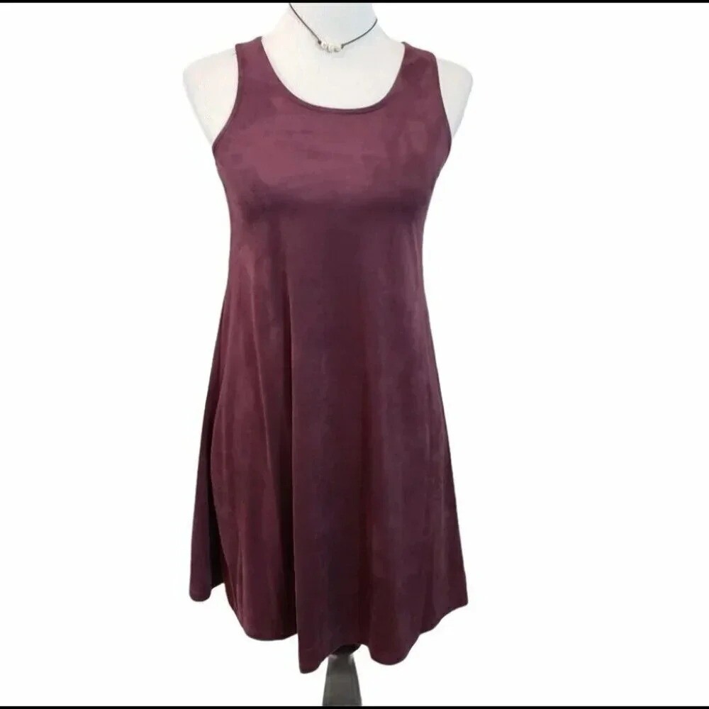 Pink Republic small wine faux suede dress boho western festival