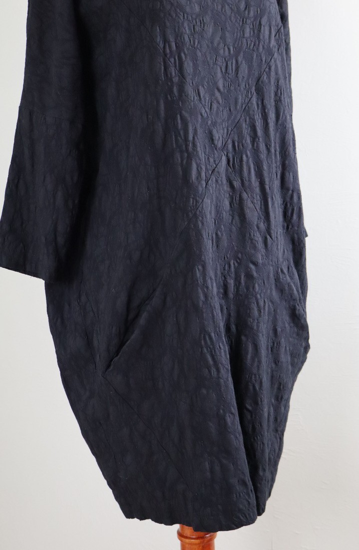 LUUKAA $174 Stretch Textured Boxy Lantern Dolman Sleeve Tunic Dress Size US 8