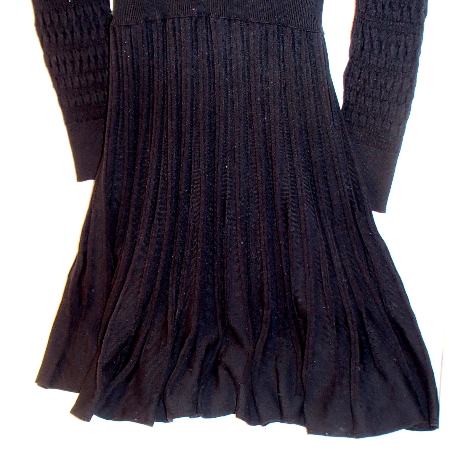 McGinn Black Cotton/Wool/Acrylic/Nylon/Polyester Blend Long Sleeve Dress Women S