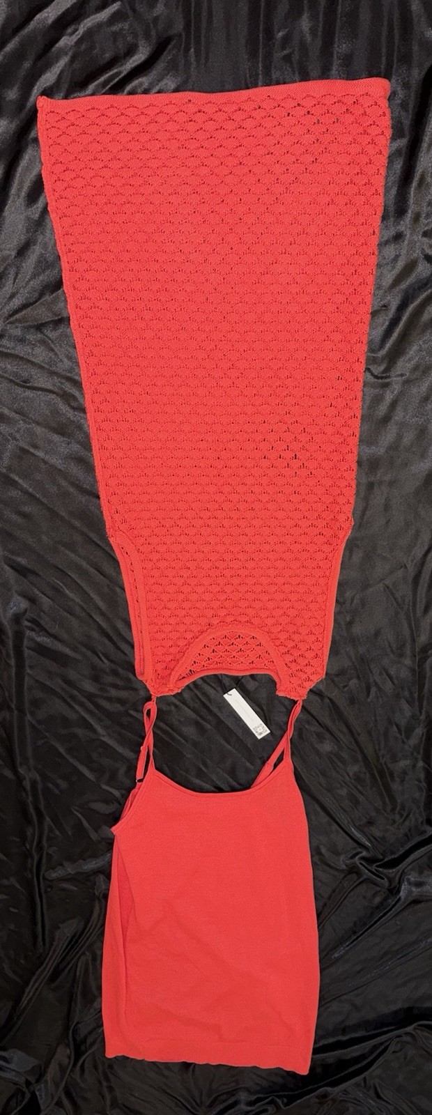 Sanctuary Summer Shell Dress Cayenne Red Crochet Knit Mini Size Small NWT
