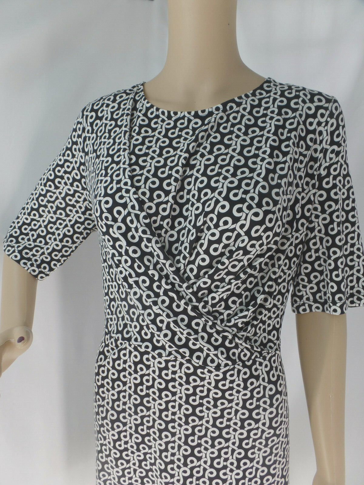ANN TAYLOR BLACK LOOSE CHAIN GEOMETRIC CAREER CASUAL DRESS SIZE: SP NWT $100