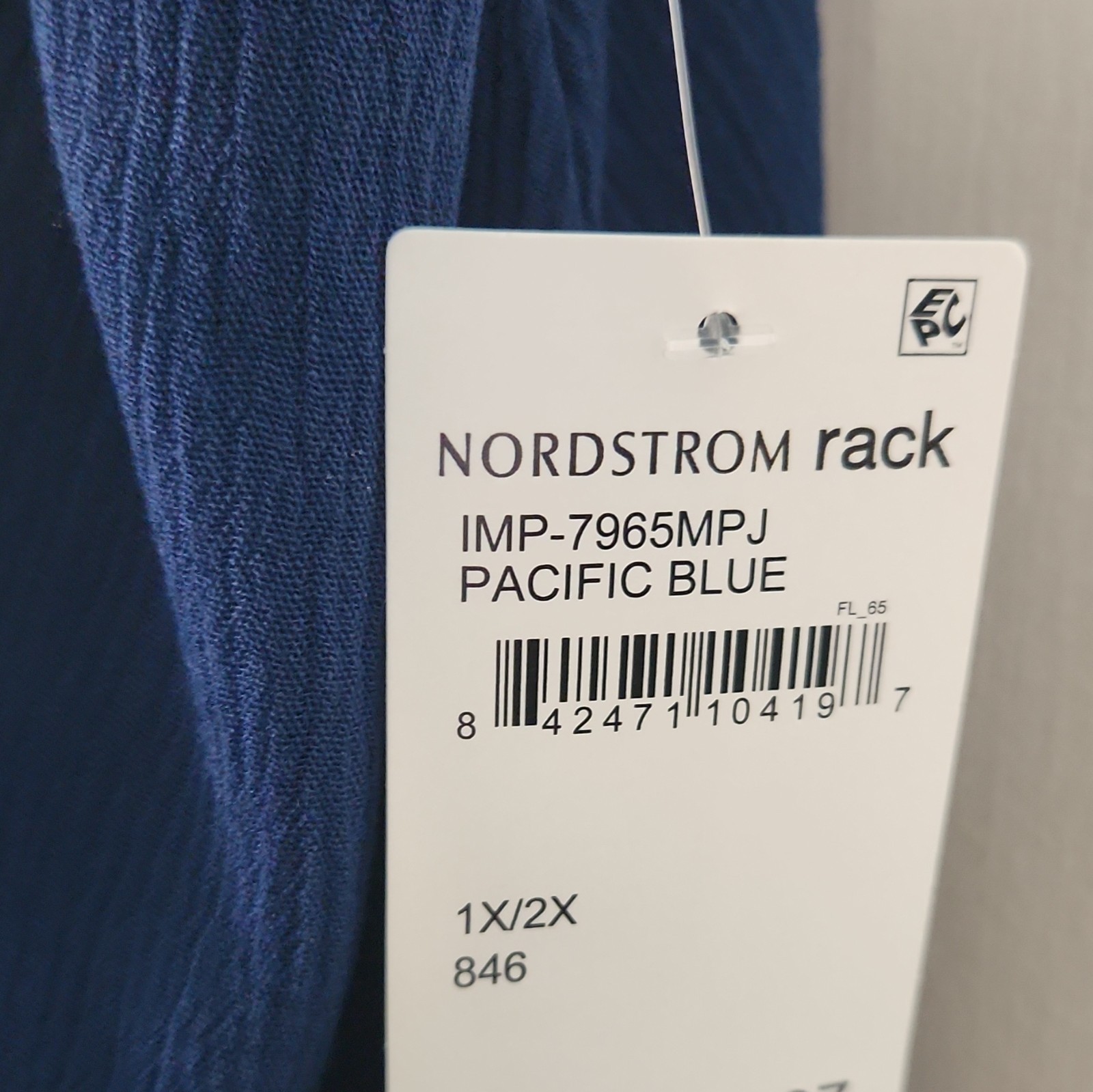 Lovestitch Blue V-Neck Sleeveless Strap Rayon Dress Plus 1X/2X IMP-7965MPJ