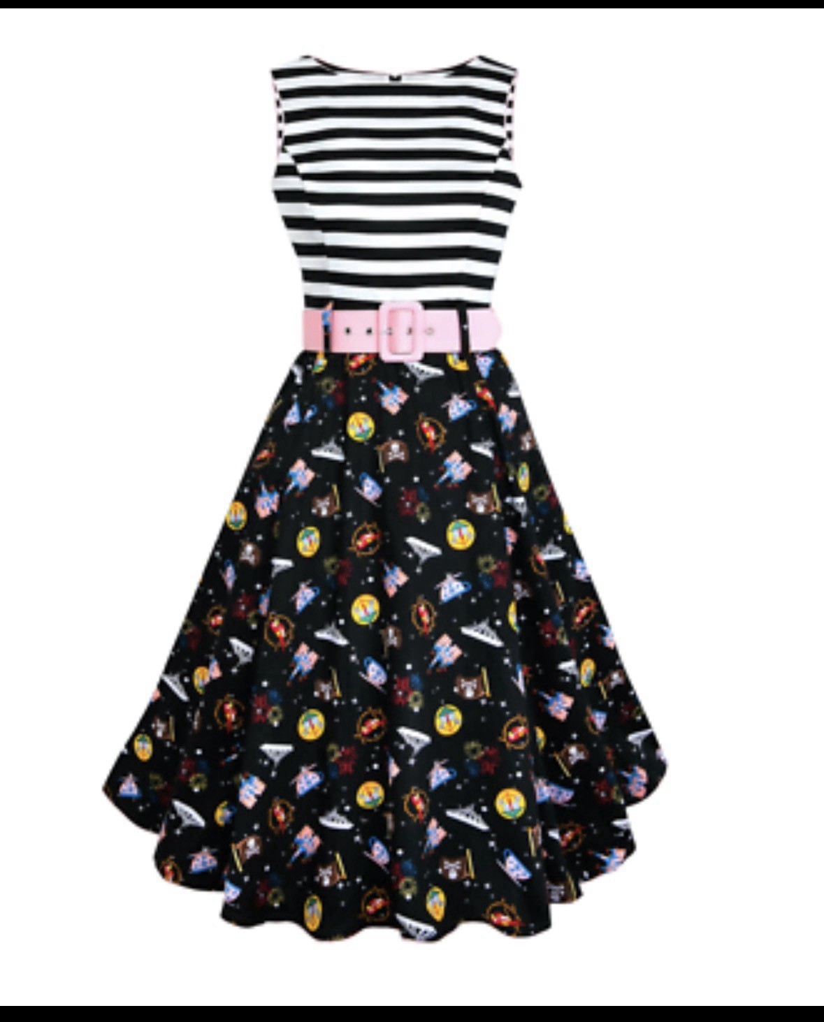 NWT Disney Parks Dress Shop Her Universe Park Icons Dress Size Large Belt Castle