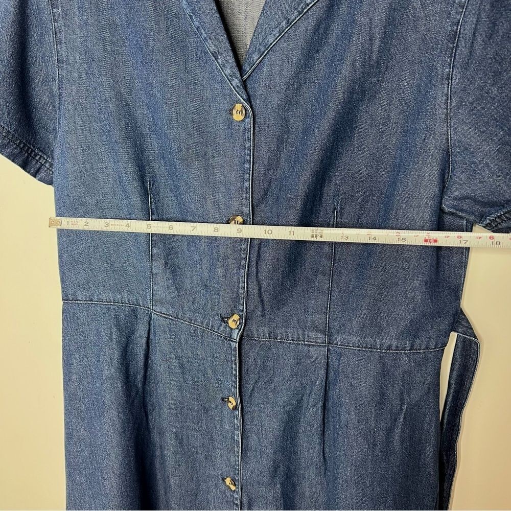Vintage 90s Denim Midi Dress Travelsmith Size 12 Medium Made in USA