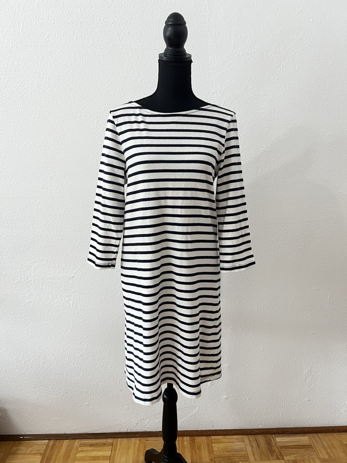 Amour Vert Women’s Size Medium Striped Dress 3/4 Sleeve Preppy Nautical Beach