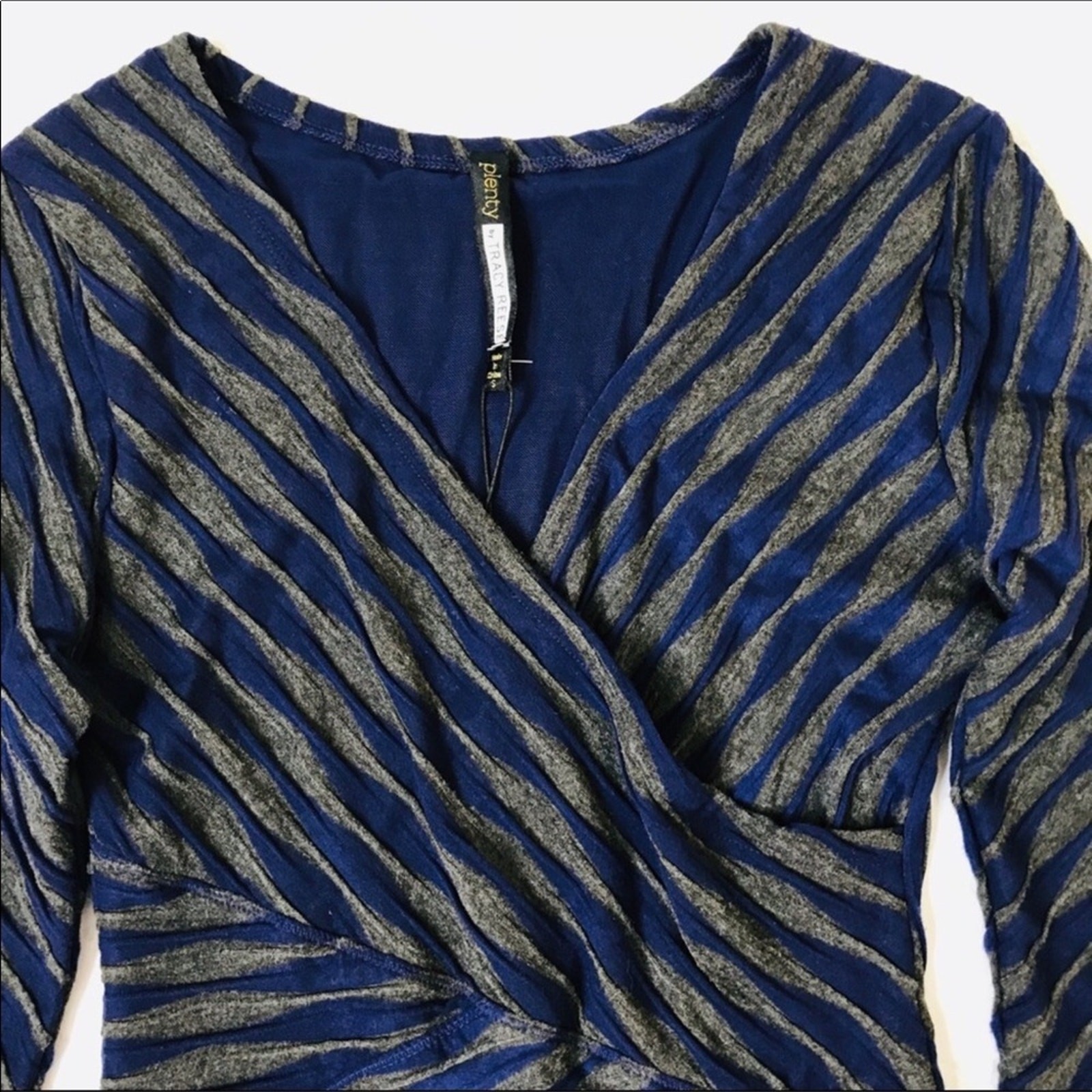 ANTHROPOLOGIE Tracy Reese Striped Wrap Dress Small NWOT Blue
