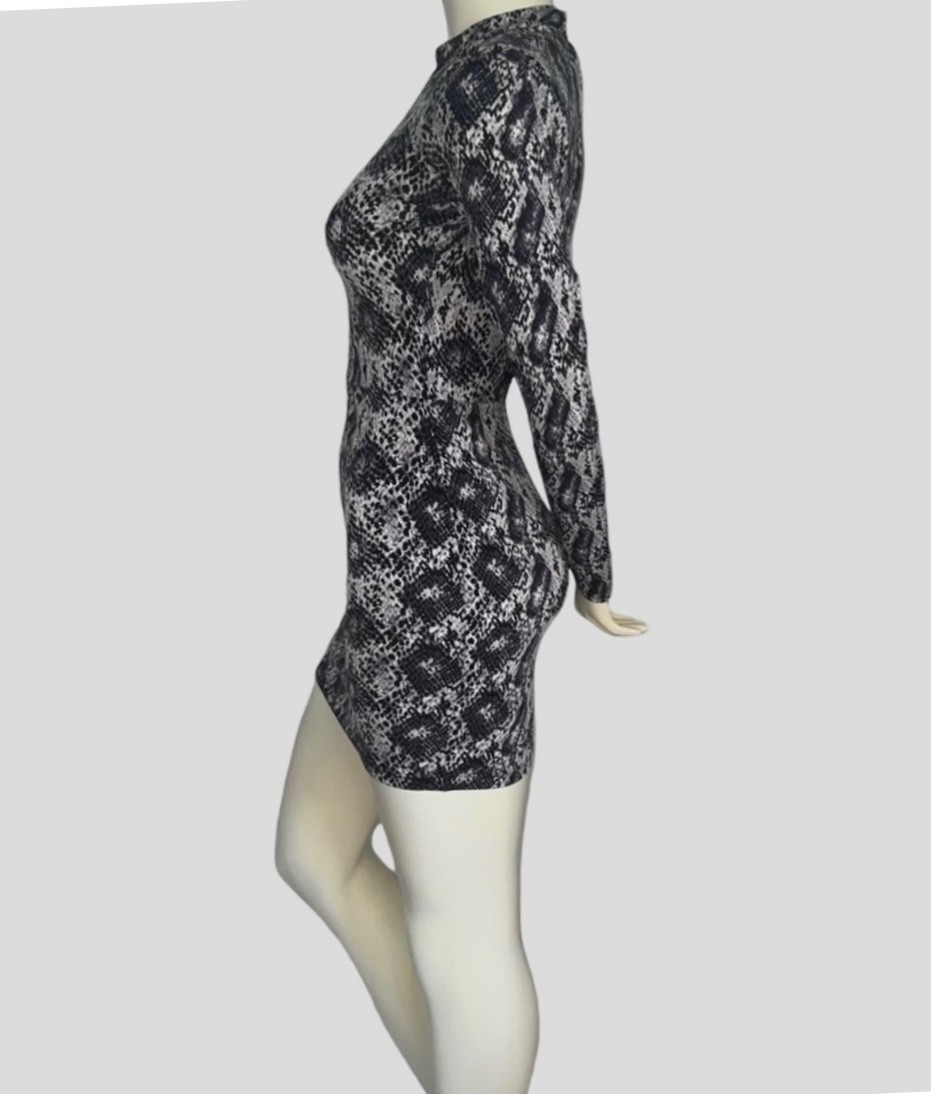 H&M Divided Snake Print Open Back Bodycon Mini Dress Size S / Y2K Glam Femme