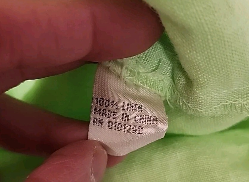 • Cotton Connection Women’s Sleeveless 100% Linen Dress Size Small Green Pockets