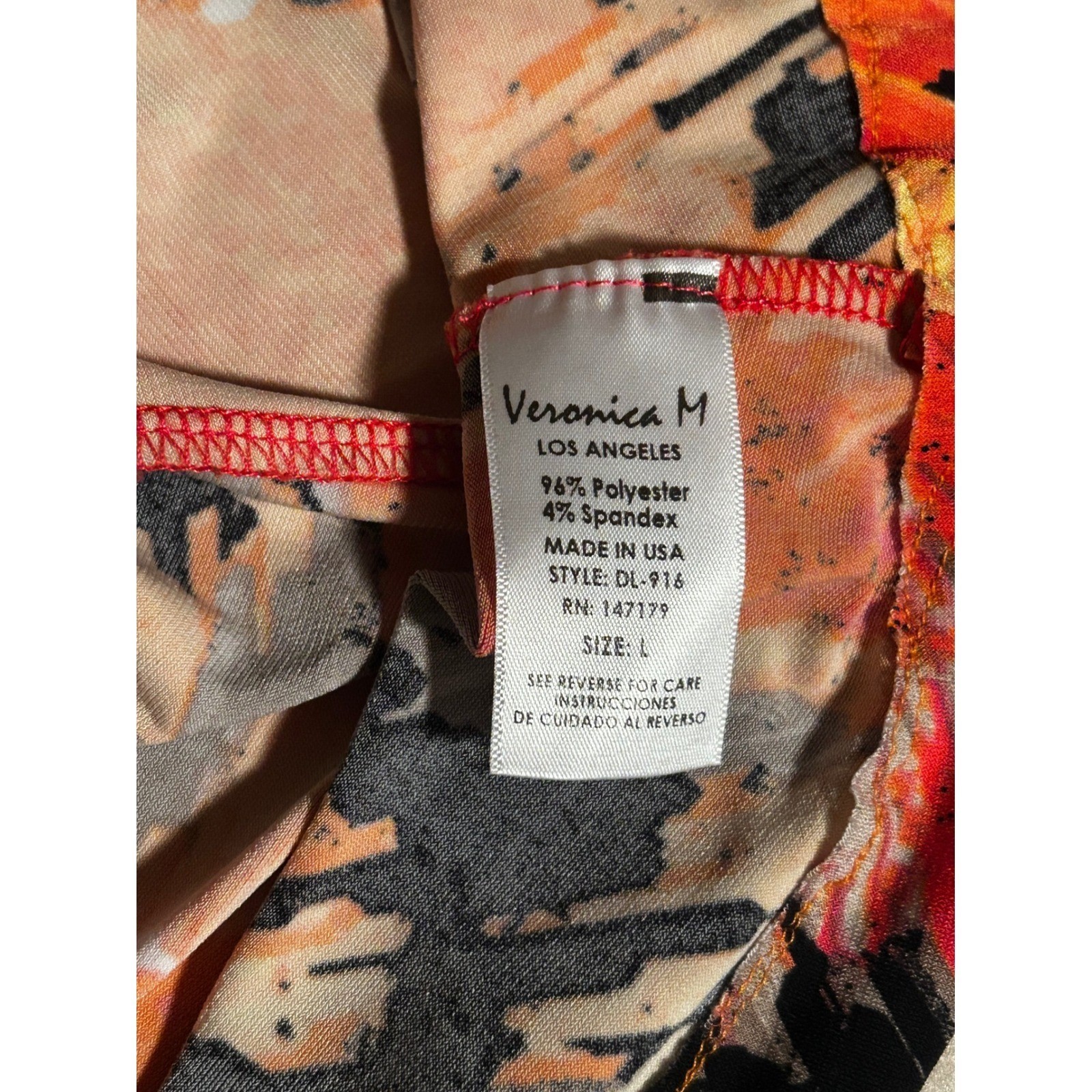 Vibrant Boho Orange Abstract Print Halter Maxi Dress Women’s Size Large