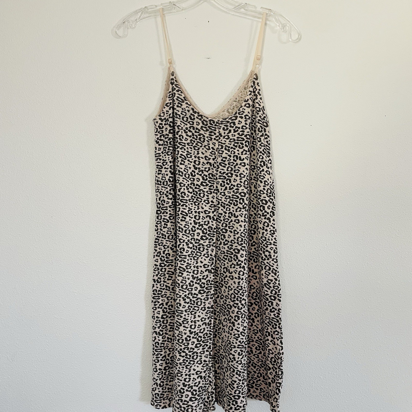ATM Anthony Thomas Melillo Leopard Print Cotton Slip Mini Dress AW2189-FK6 Tan