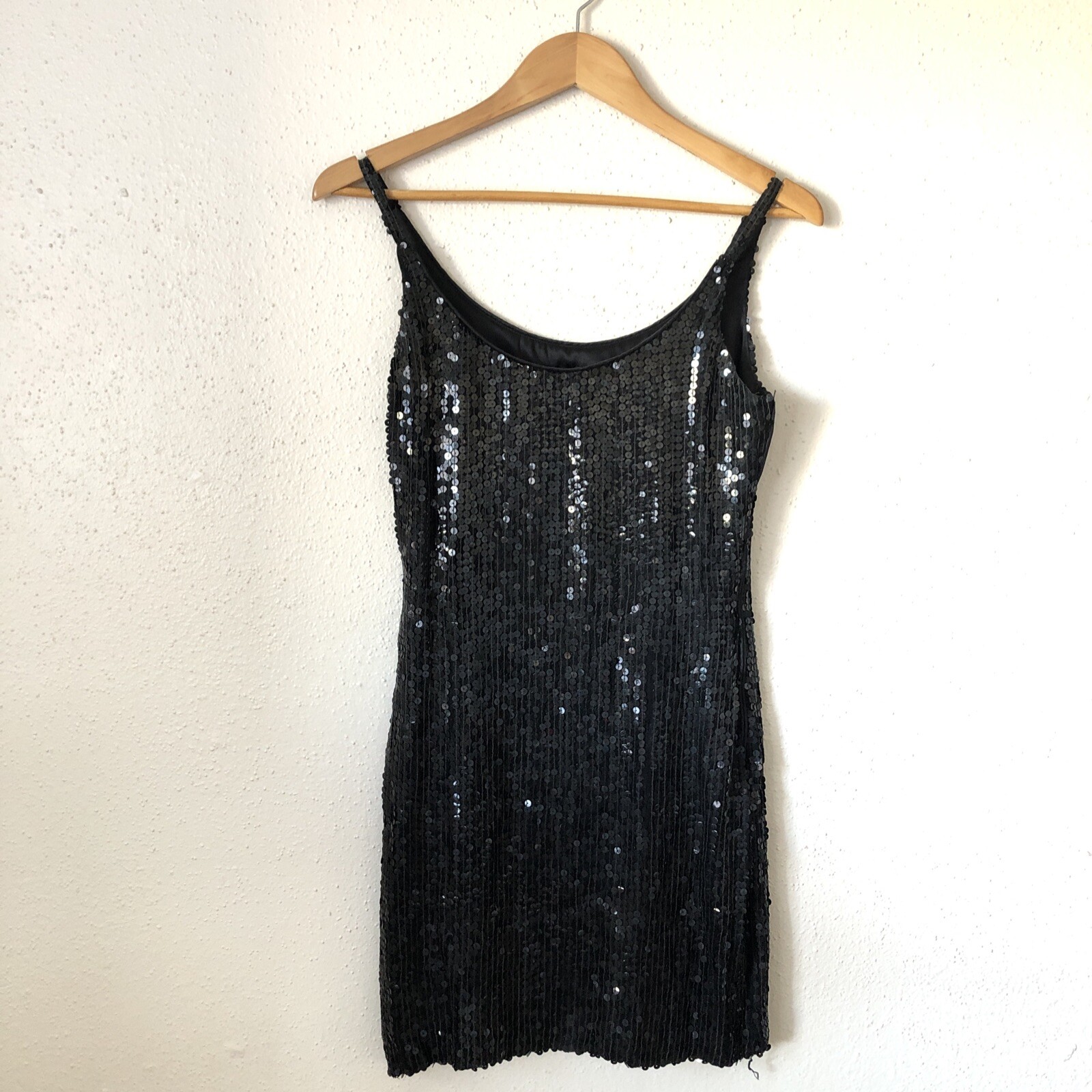 Jeanette St. Martin Vintage Black Sequin Embellished Tank Dress Size 8 S/M