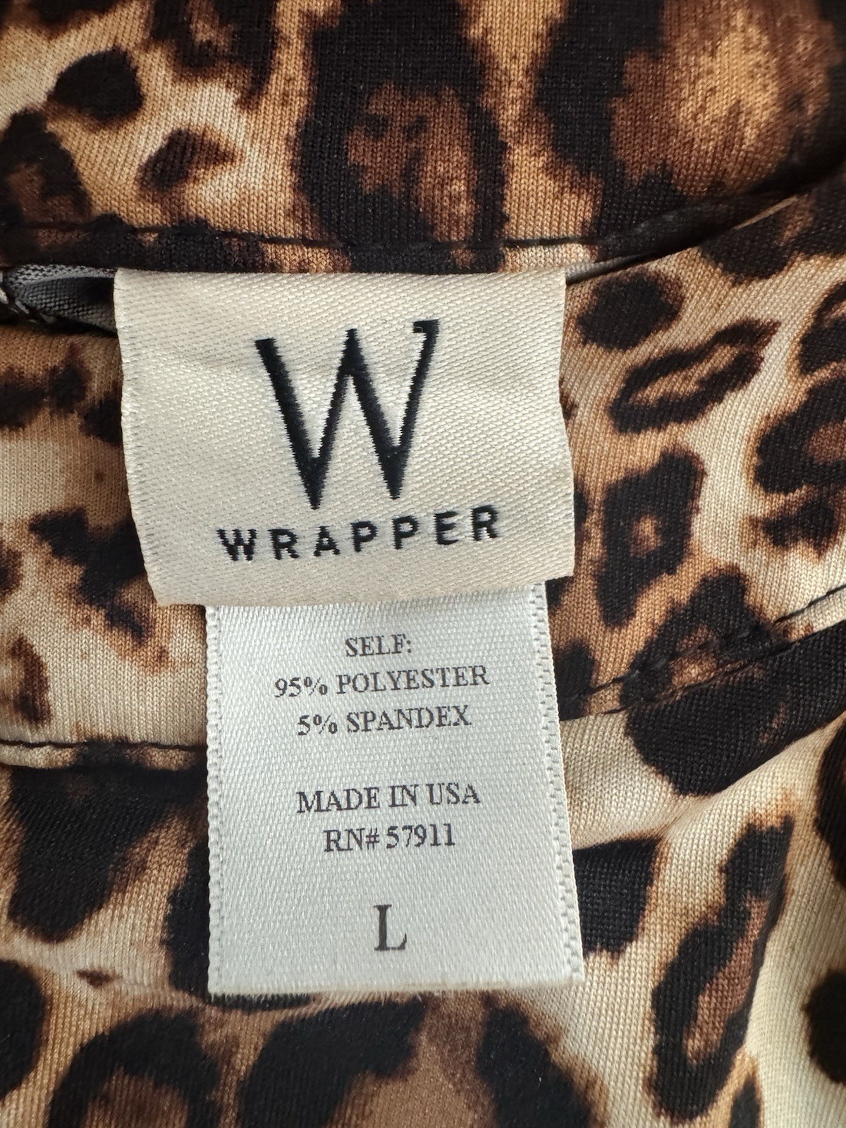Wrapper Brown/Black Leopard Maxi Dress Scoop Neck Sleeveless Stretch Knit L
