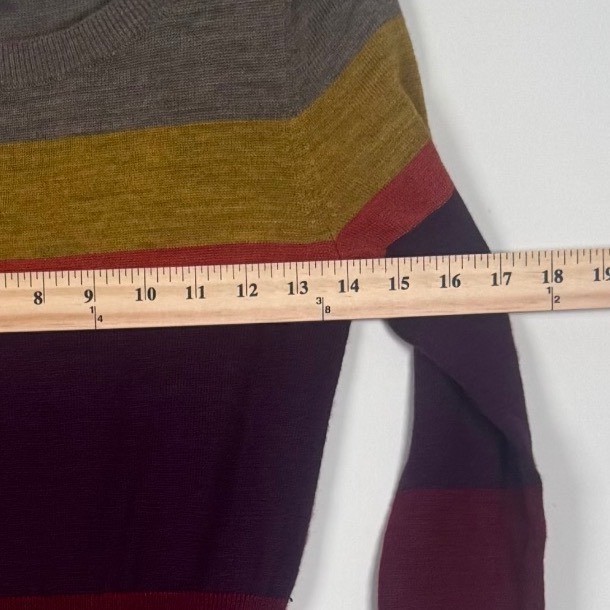 LOFT Petites Wool Blend Striped Sweater Dress Multi Color Long Sleeve SP