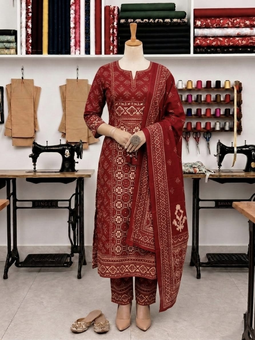 Boho Ethnic wear Women’s Anarkali cotton Kurta Set, Mansoon special Dress