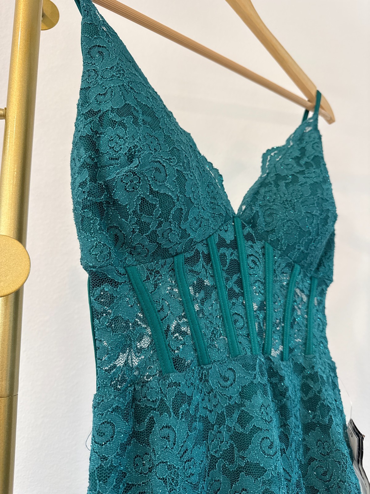 Morgan Company Juniors Glitter Scallop Lace Jade Size 3 $129