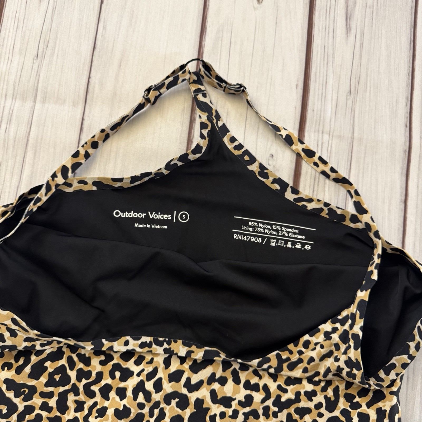 Outdoor Voices Leopard Print Built-In-Shorts Athletic Dress Size Small Active