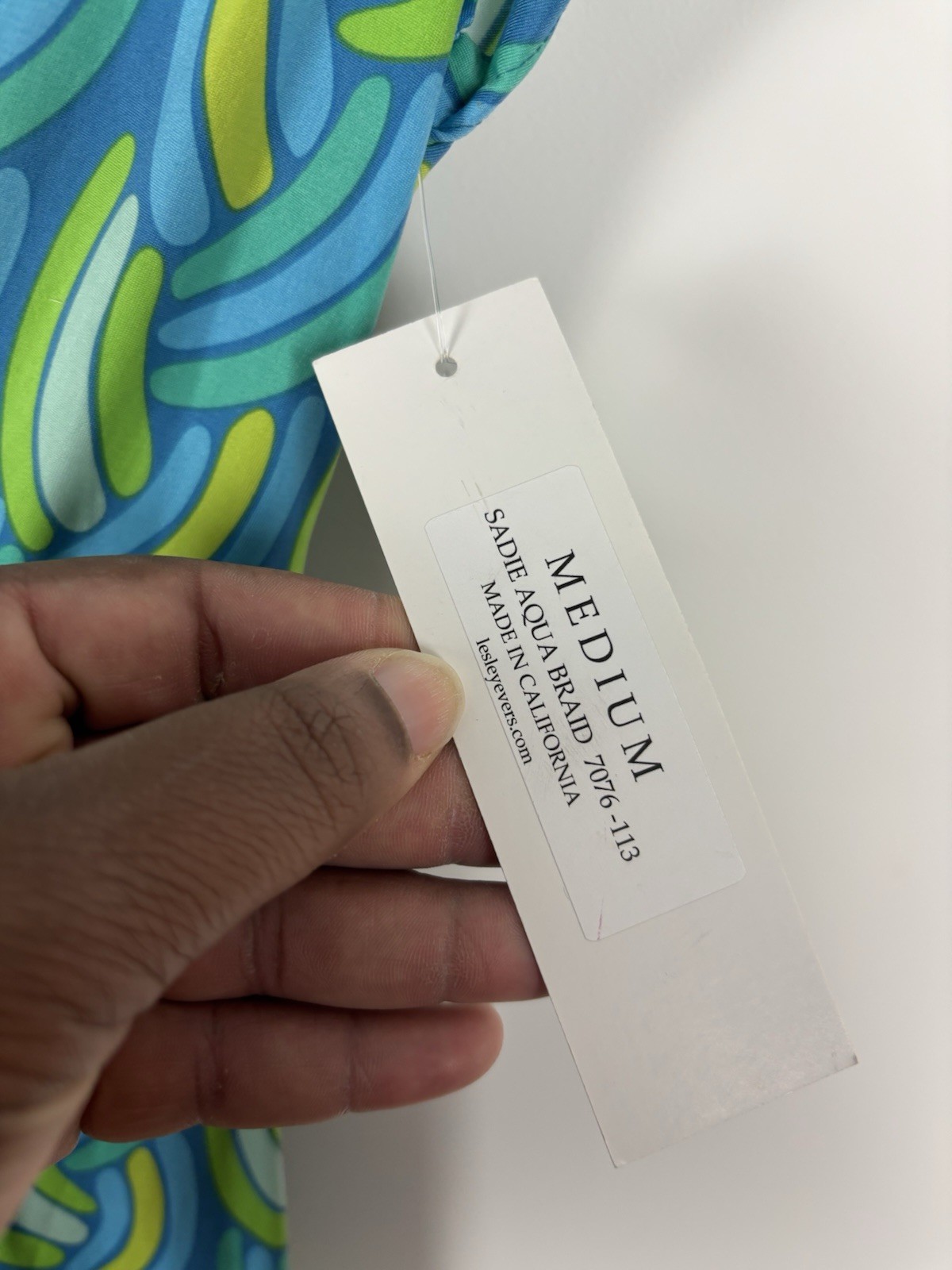 Nwt Lesley Evers Sadie Aqua Braid Dress Size Medium Blue Green Jersey Knit Retro