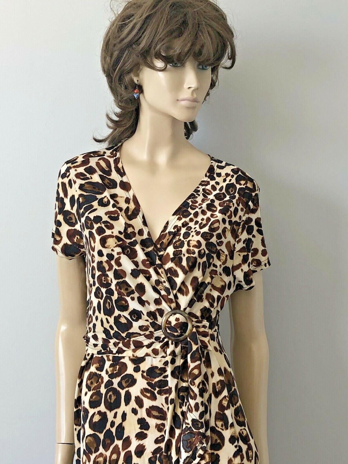 NWT MLLE GABRIELLE ANIMAL PRINT FAUX WRAP FULL LENGTH DRESS SIZE 2X