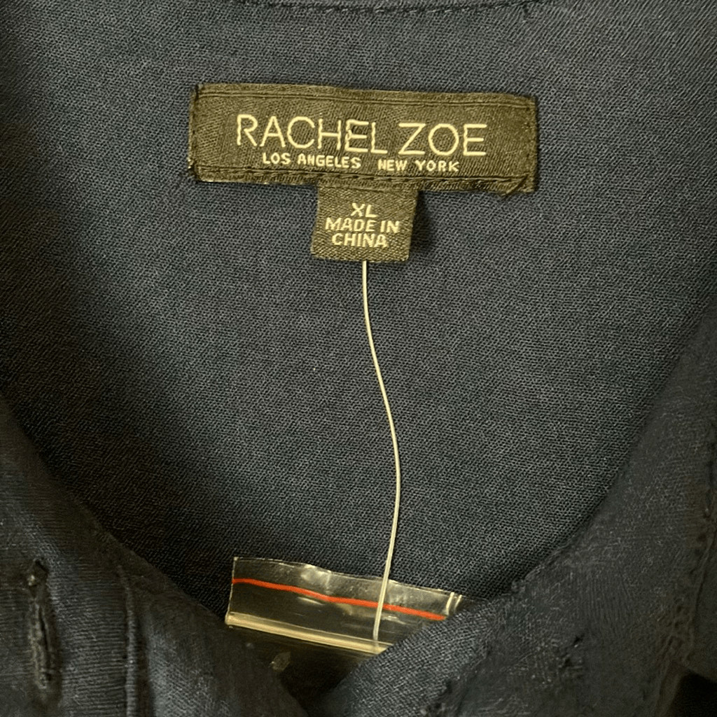 Rachel Zoe Maxi Long Sleeve Navy Tiered Dress XL NEW Lagenlook Casual #800