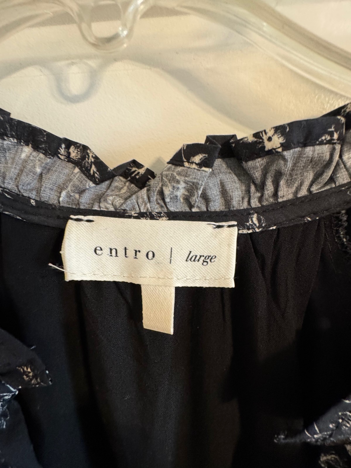 Entro Black floral mini dress, boutique brand, SZ Large