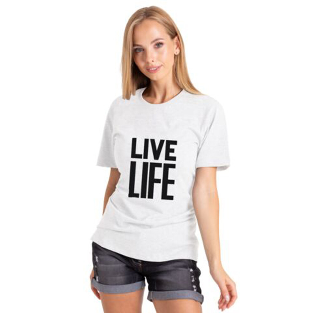 Womens Basic Tee T-Shirt Premium Printed Cotton Short Sleeve Crew Neck Solid Top