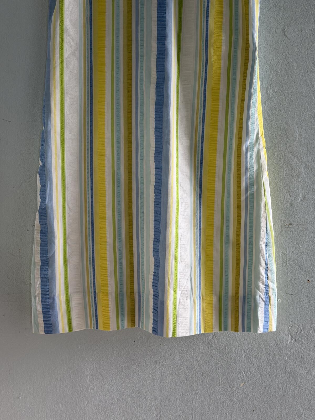 Sleeveless Striped Midi Dress Multicolor Cotton Blend