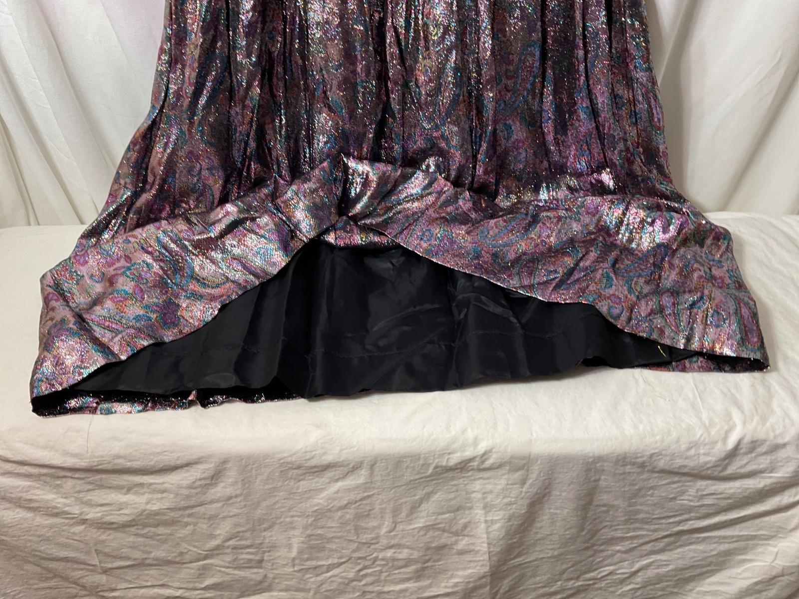 VTG Custom Made Velvet Tinsel Metallic Long Dress Lined