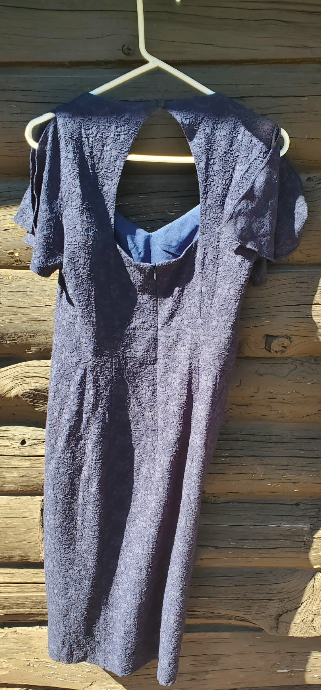 Nanette Lepore Navy Cinched Hem Flutter Sleeve Cocktail Dress Size 4