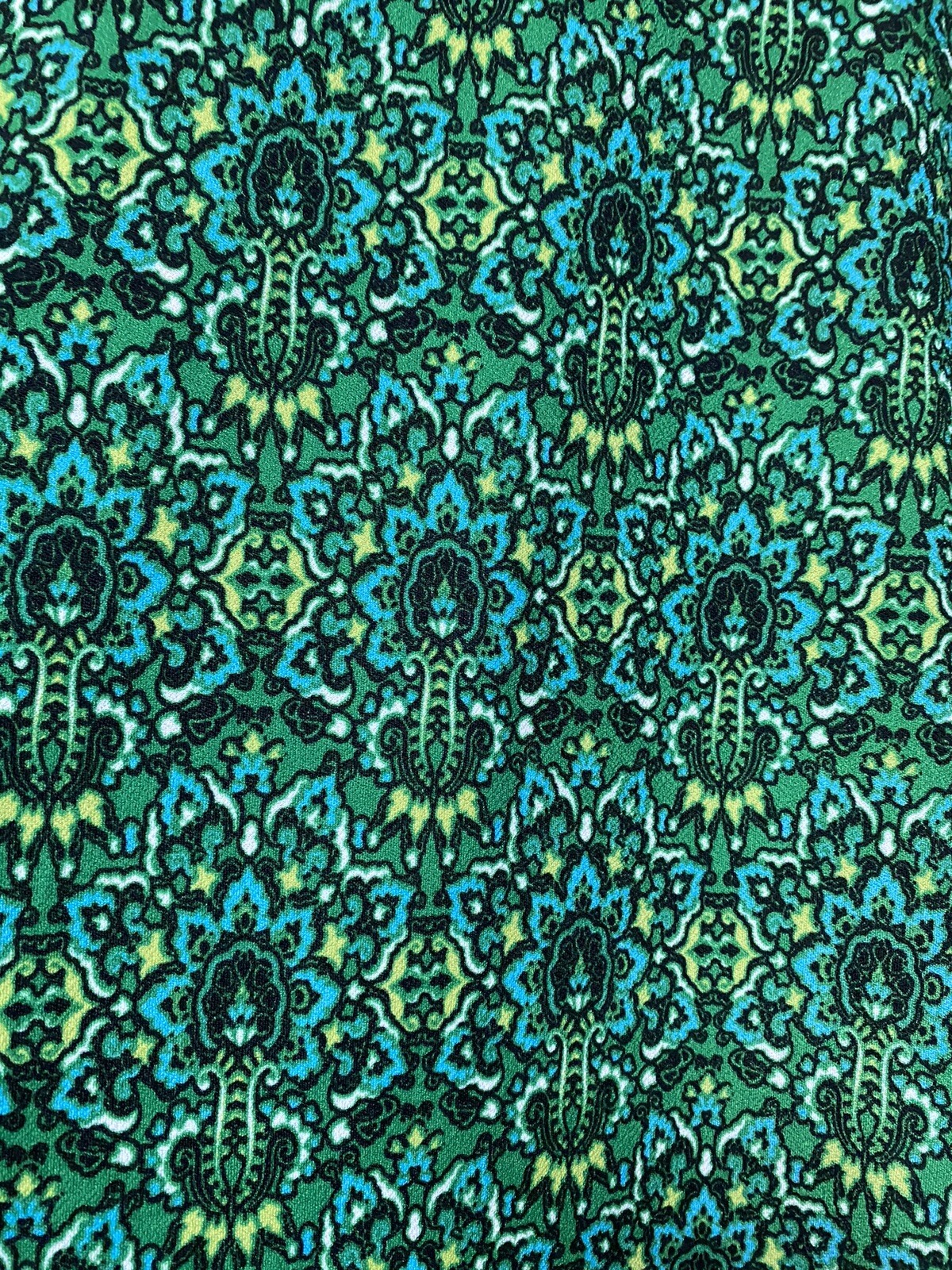 Espresso A-line Shift Dress Floral Geometric Green Jewel Tone