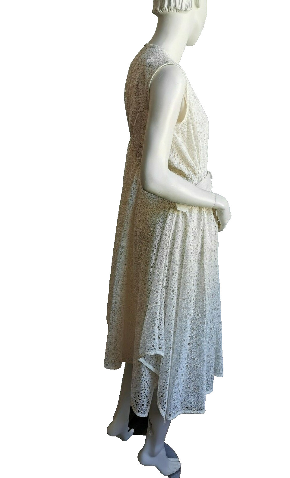 RRP €890🌟SPORTMAX by Max Mara White COTTON LACE Dress USA2_ IT36_ D32_UK4_FR34
