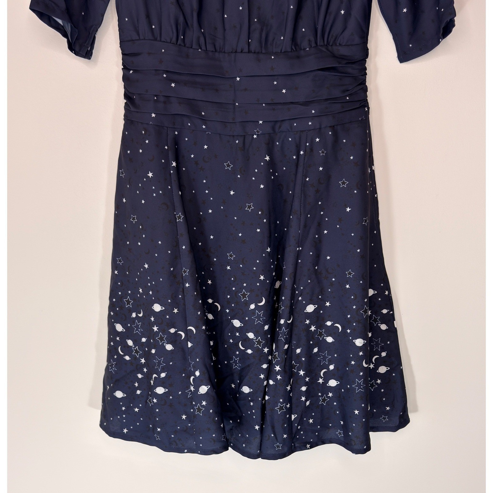 Wayward Fancies Dress Celestial Whimsy Stars Planets Moon Fit & Flare Black XS/2