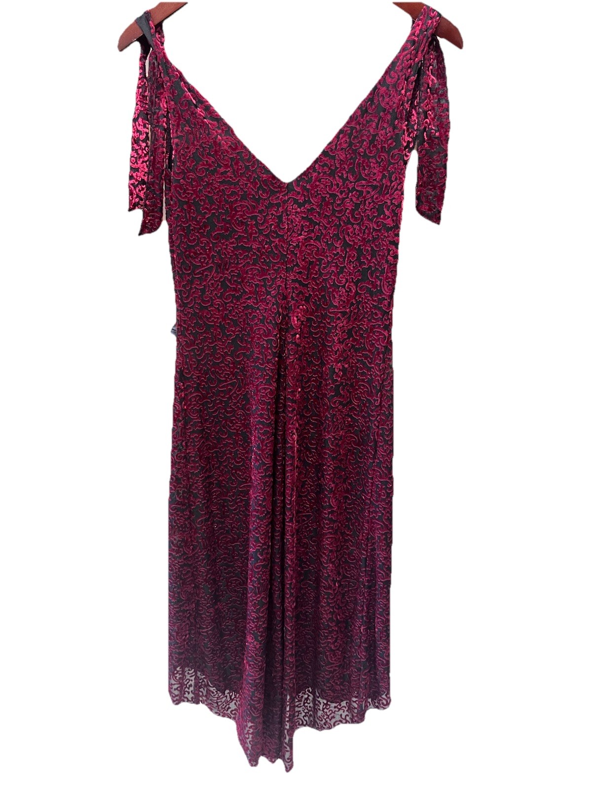 90s Grunge City Triangles Dress Size 11 Y2K Red Rayon Goth