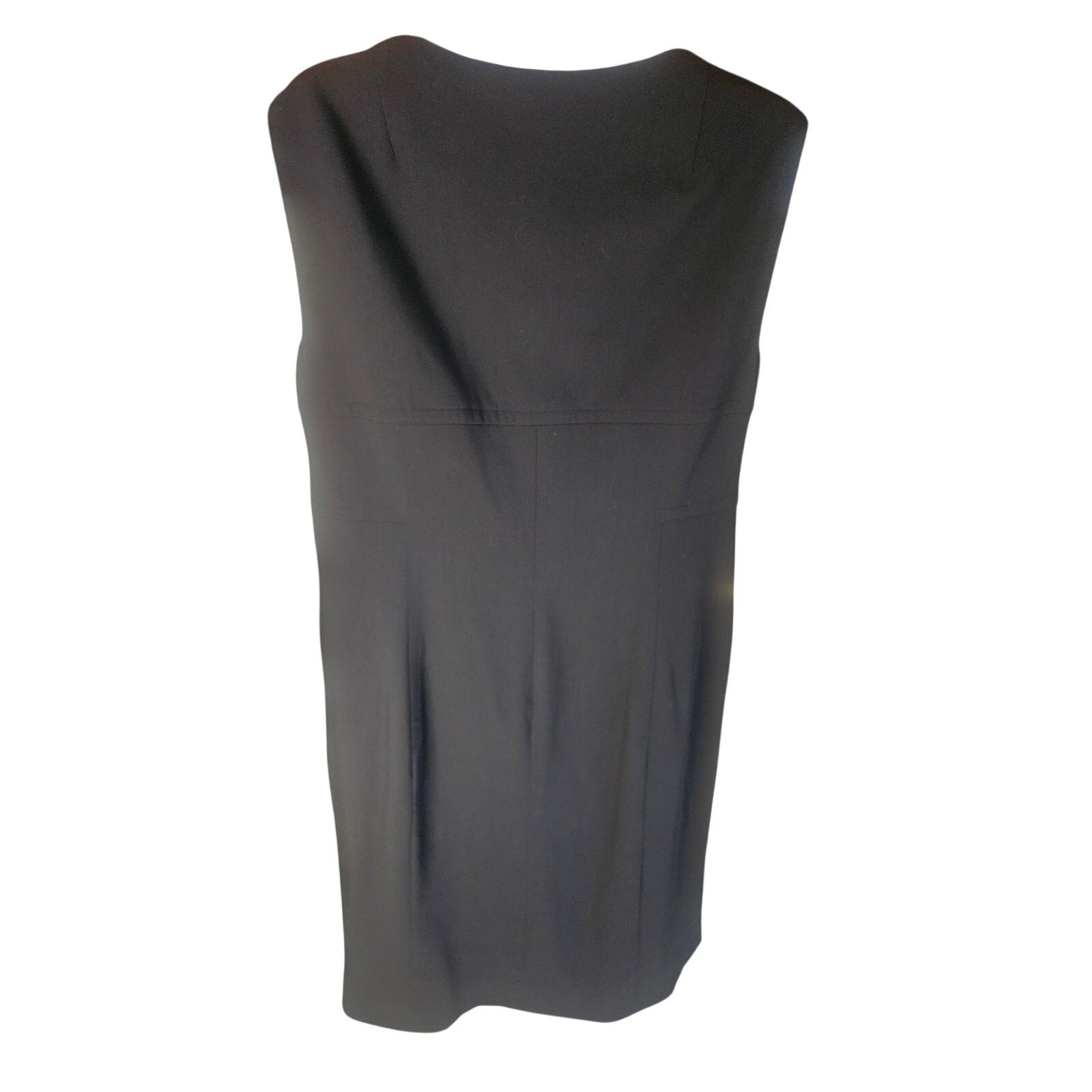 Akris Punto Black Shift Dress Sz L Lined Front Zip Up Above the Knee Lgth