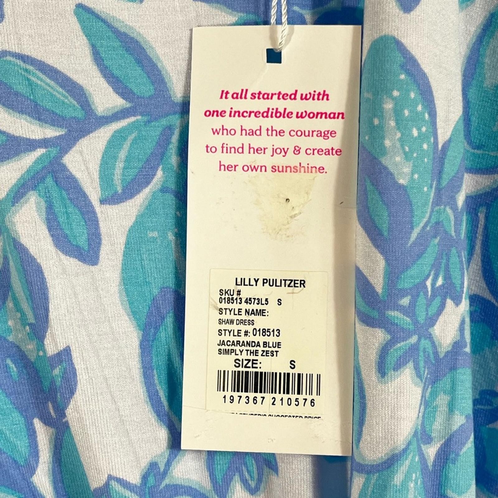 NWT Lilly Pulitzer Stretch Jersey Shaw Dress size Small in Jacaranda Blue