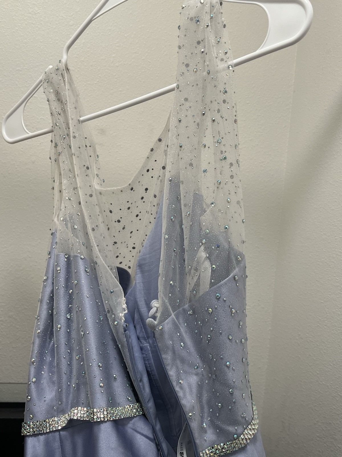 JULES AND CLEO Satin Ball Gown with Sheer Embellished Top STYLE# D24NY23015