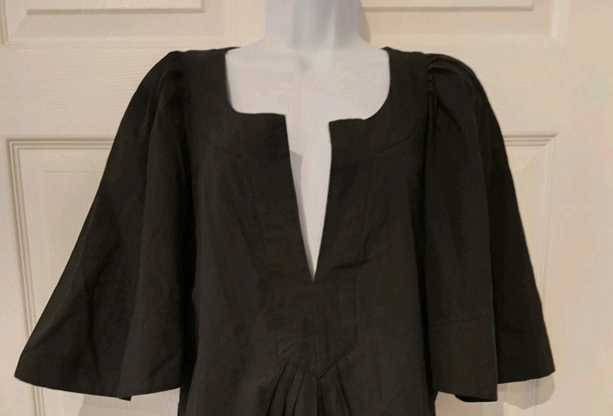 Pomander Place By Tuckernuck Black Pleated Flutter Sleeve Swing Dress Sz XXL