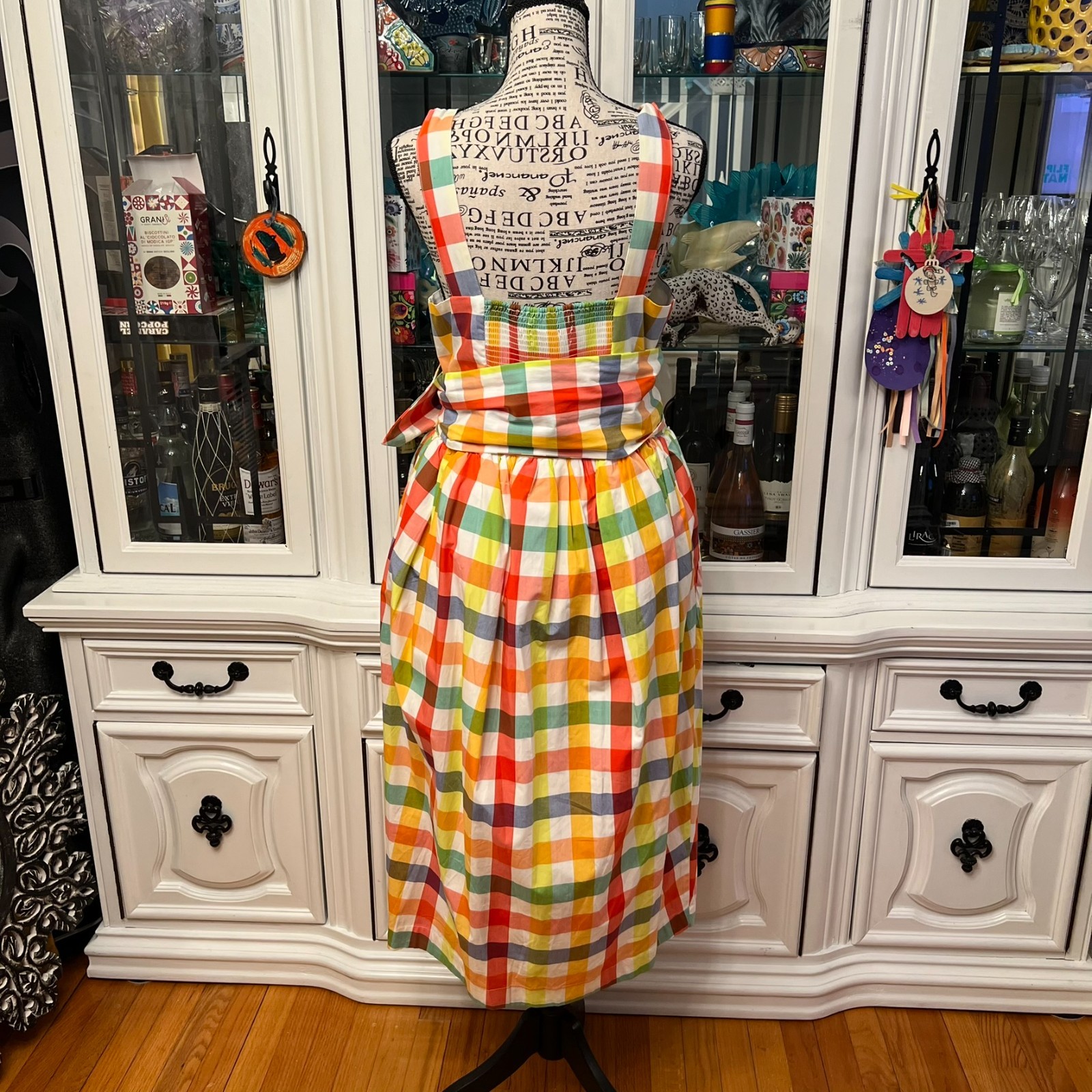 Christopher John Rogers Multicolor Gingham Sundress with Petticoat and Belt 10