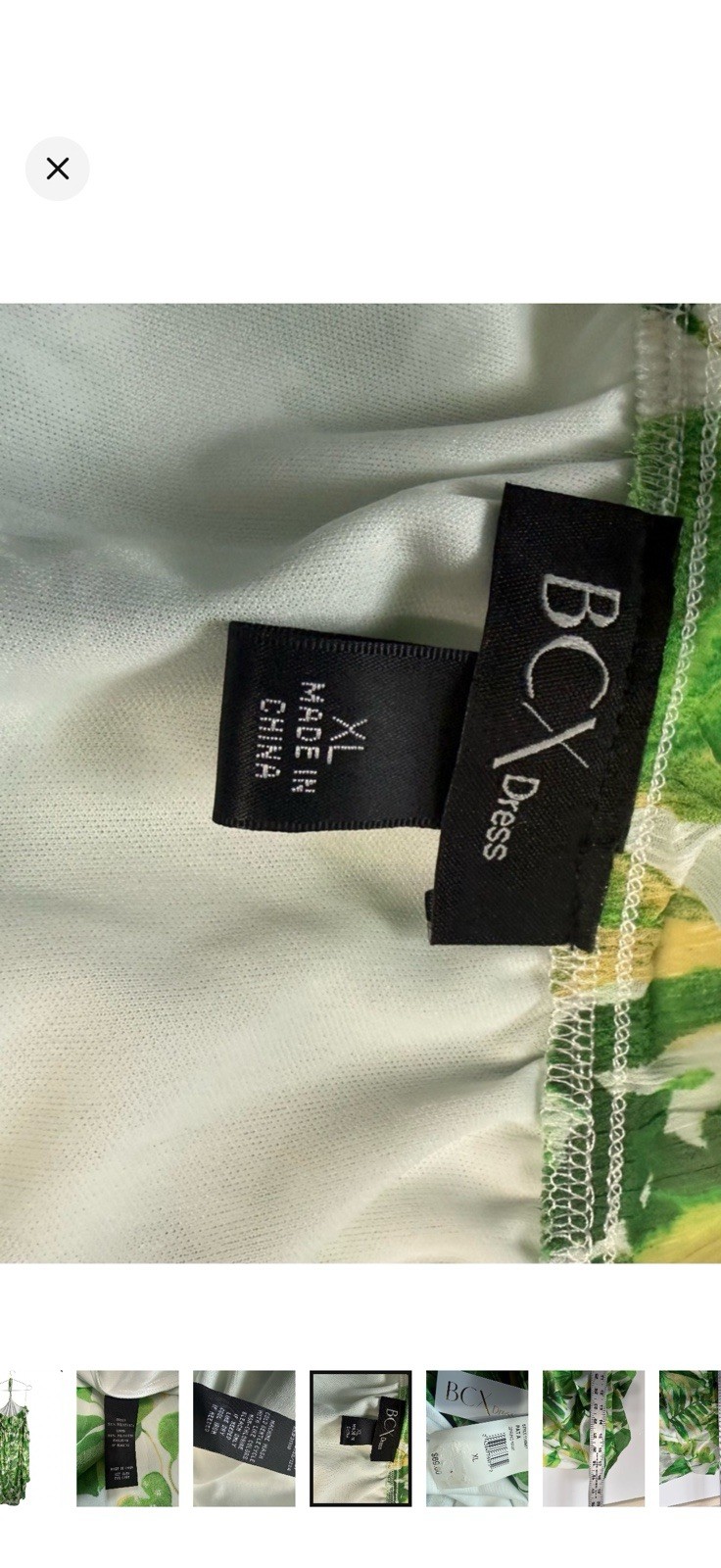 BCX Tropical Leaf Print Halter Maxi Dress High Low Ruffle Hem Size XL NWT