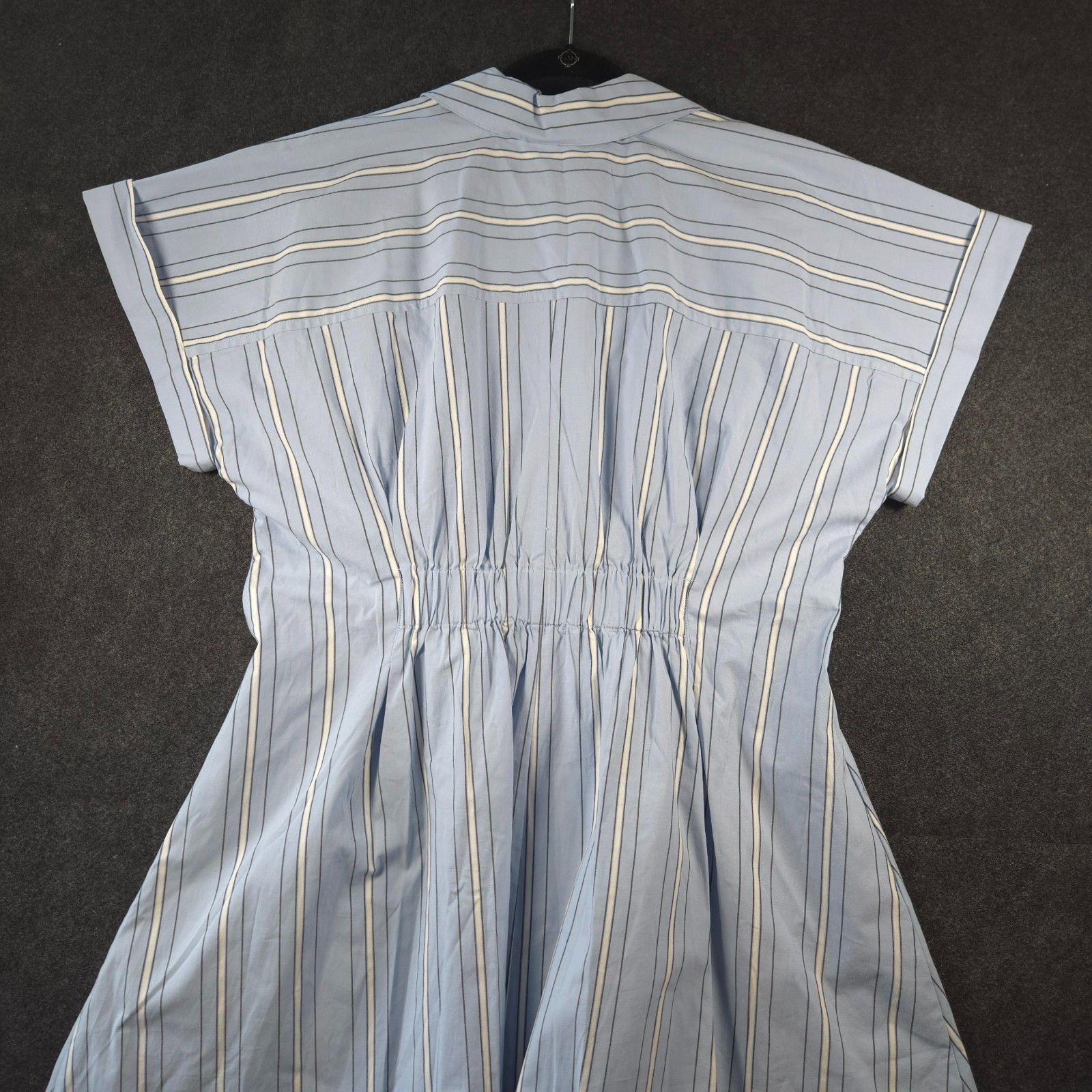 NWT AVA & VIV Blue/White Stripe POPLIN SHIRT DRESS Size XXL Defined Waist