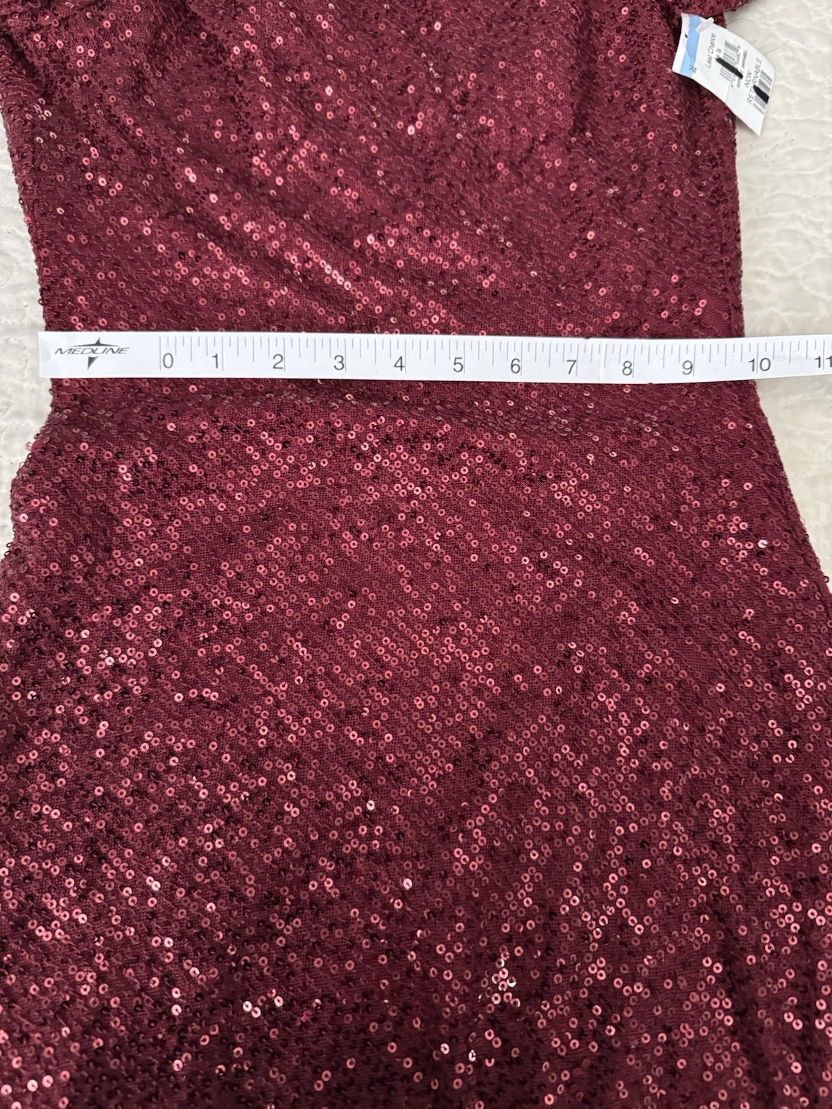 ASTR The Label Wine Sequin Crew Neck Flutter Sleeve Drape Back Mini Dress XS