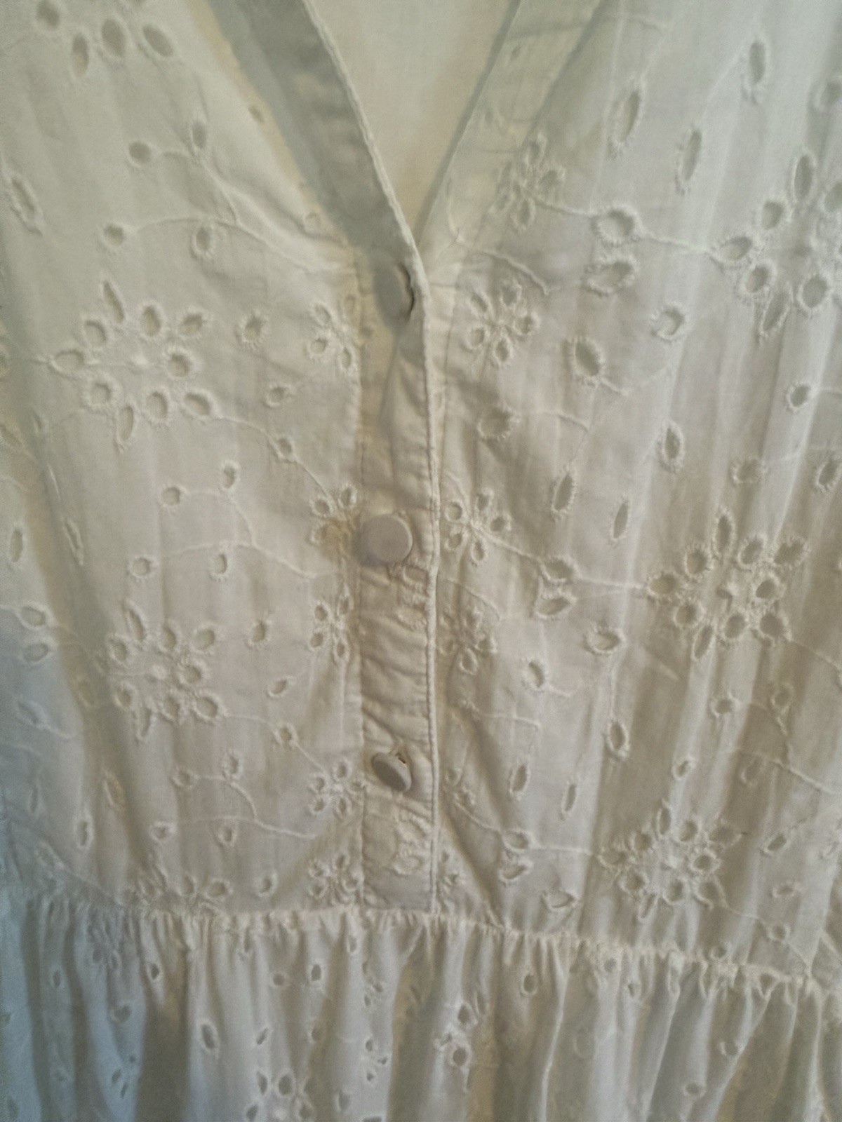 J.Crew Eyelet Dress White Cotton with Pockets Size 16 – Spring 2022 Collection