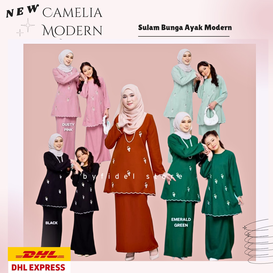 Modern Traditional Attire Baju Kurung Modern Formal Sulam Mom Daughter Set