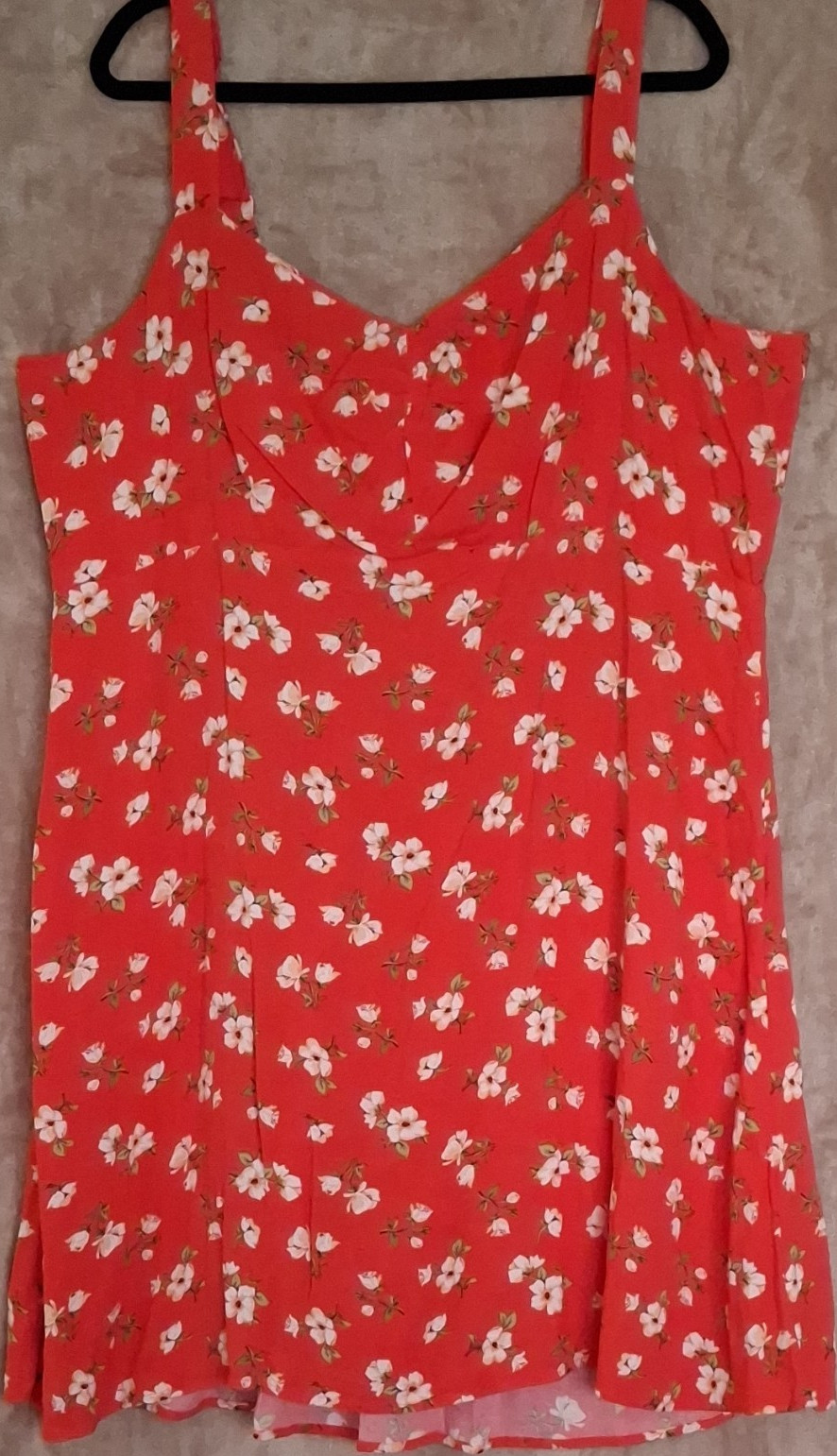 Old Navy Red Floral Smocked Sundress XXL Tall Sleeveless Adjustable Straps