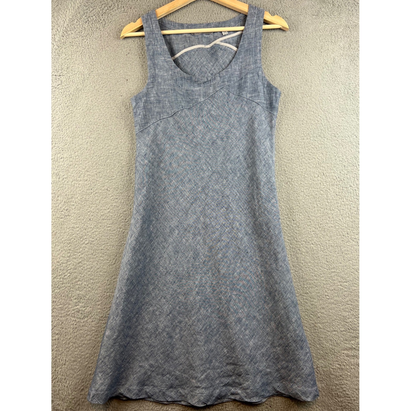 Horny Toad Womens Blue 100% Linen Sleeveless A-Line Shift Dress Size Small