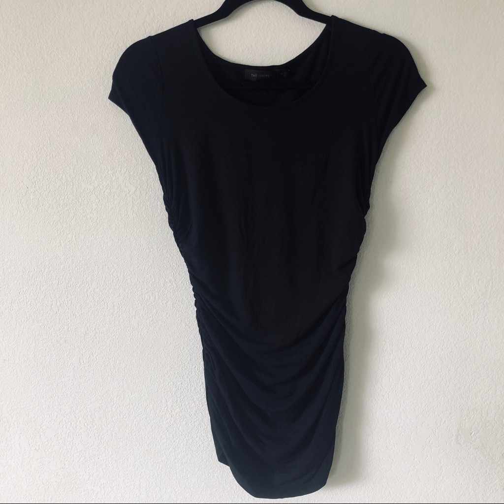 The Limited Black Ruched Bodycon Mini Dress XS