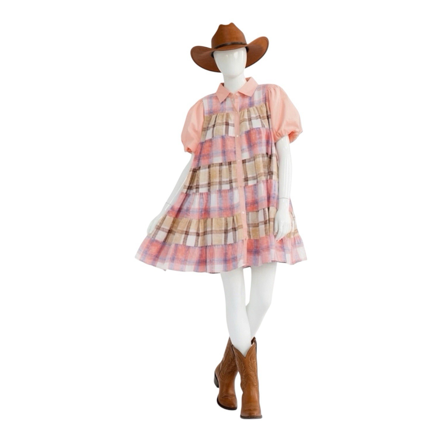 FANTASTIC FAWN brushed Flannel Tiered Dress Size Small