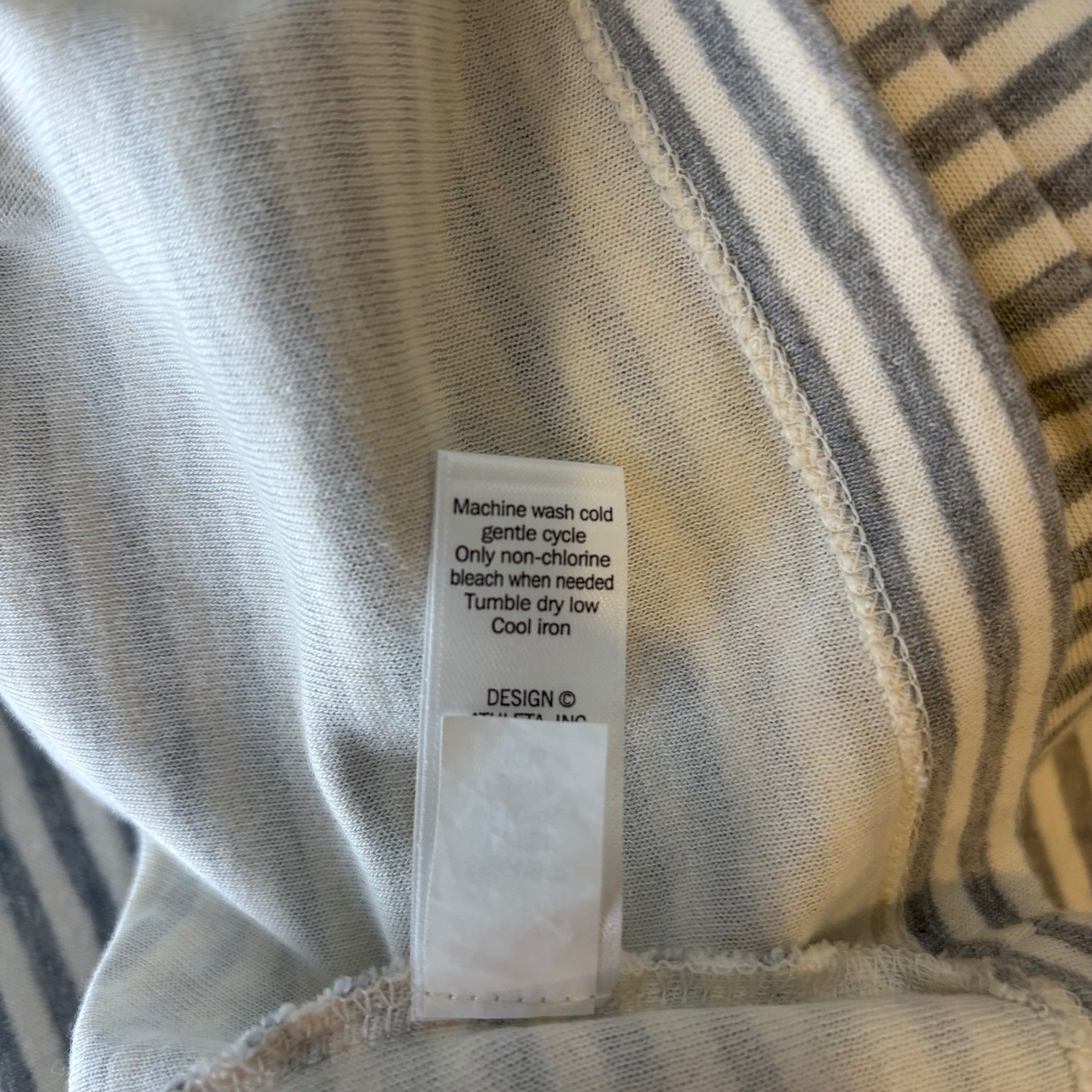 Athleta Womens Ease Up T-Shirt Mini Dress Size XS Grey White Stripe Pocket