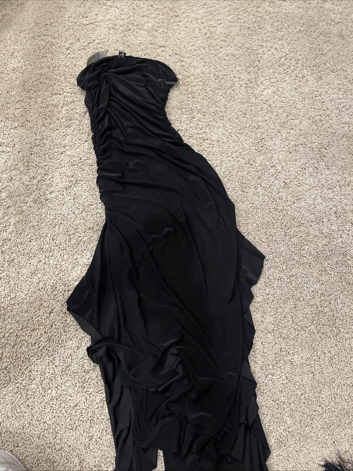 Windsor Black Midi Dress Assymytrical Hem Women’s Size Medium Strapless