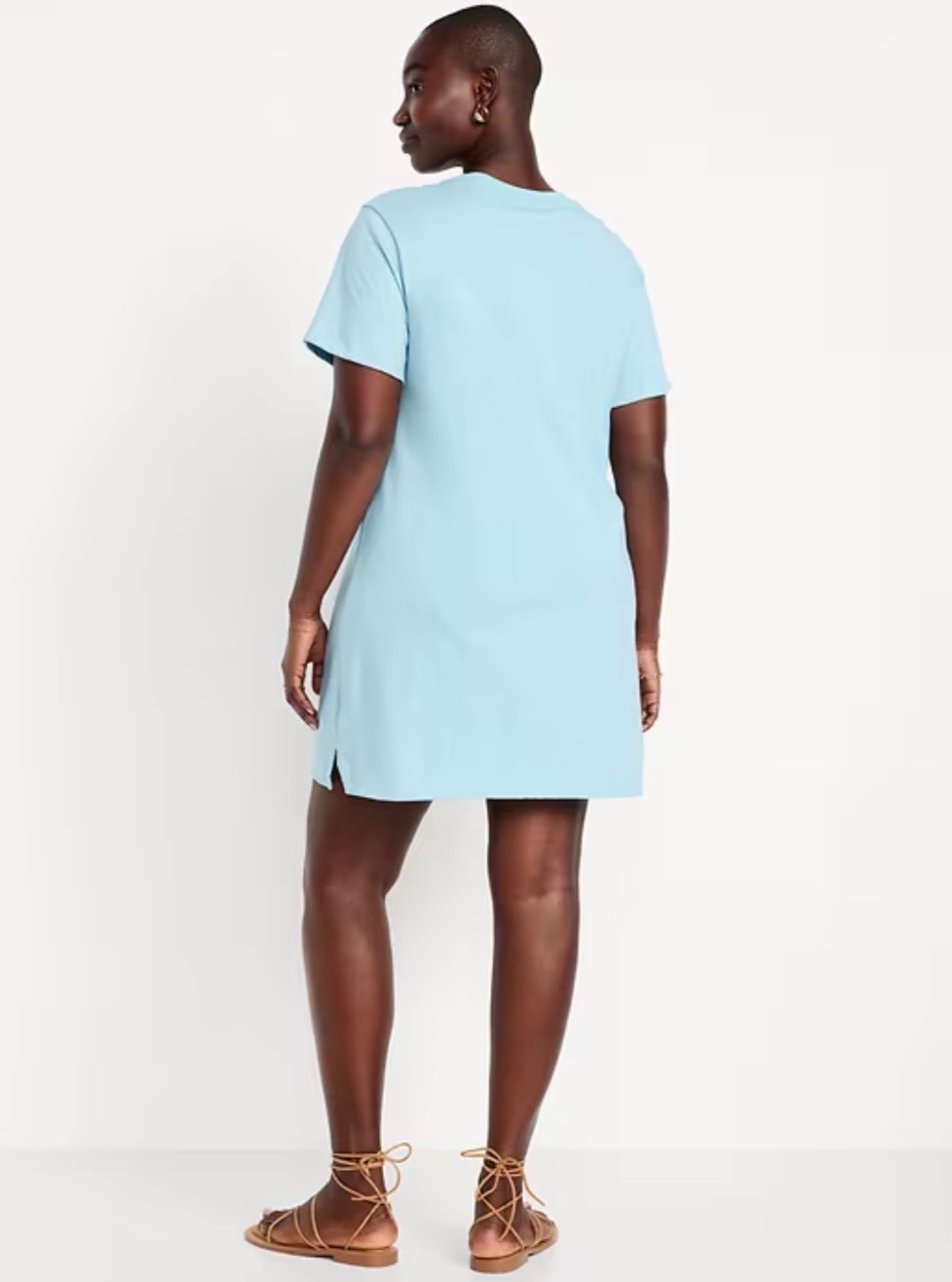 Old Navy Women’s Vintage Crew-Neck Mini T-Shirt Dress Cool Rain Size Large